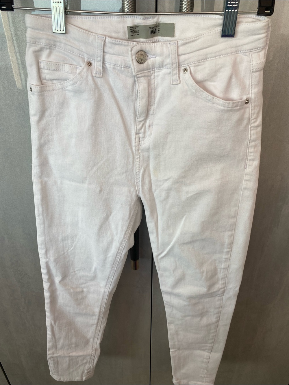 Topshop High-Rise White Skinny Jeans for Women/girls size W26
